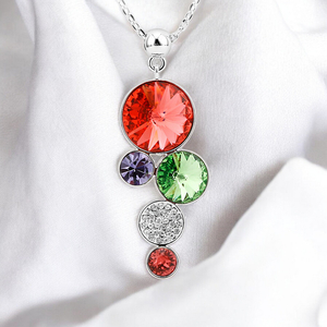 Beautiful Swarovski Red Circles Necklace