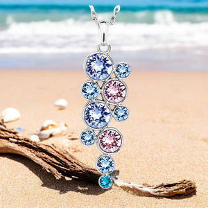 Pretty Swarovski Crystal Set With Pink And Blue Circles
