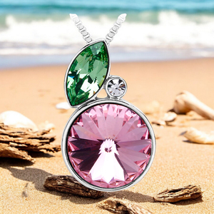 Pink Lemon Swarovski Crystal Necklace