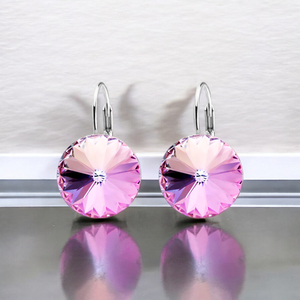 Swarovski Crystal Pink Color Earrings