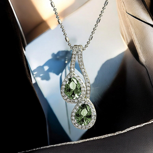 Double Pear Cut Alexandrite Sterling Silver Pendant