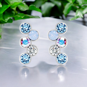 Nice Pair Of Blue Swarovski Earrings