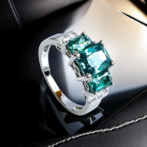 3 Stone Alexandrite Sterling Silver Ring