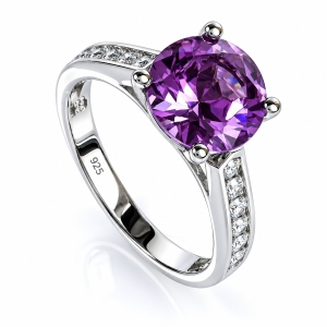 Purple Alexandrite .925 Silver Ring
