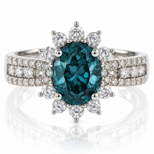 Oval Cut Alexandrite Silver Ring