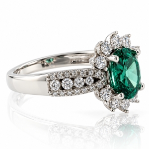 Oval Cut Alexandrite Silver Ring
