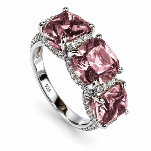 8 mm Big Sterling Silver Princess Cut Alexandrite Ring