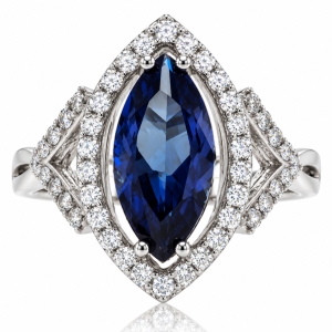 Elegant Marquise Cut Color Change Alexandrite Silver Ring