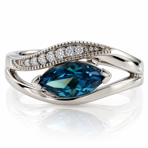 Marquise Cut Alexandrite Silver 925 Ring