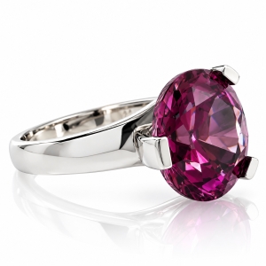 Round Huge Alexandrite Changing Color Sterling Silver Ring
