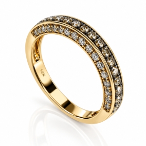 0.71 CTW 14K Yellow Gold Chocolate and White Diamonds Ring