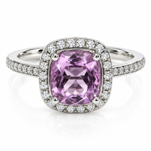Alexandrite Stone MicroPave Silver Ring Blue to Purple Color Change