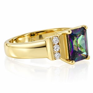 Sterling Silver Mystic Topaz Gold Plated Ring