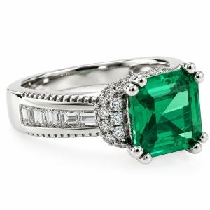 Color Changing Ascher Cut Stone Ring