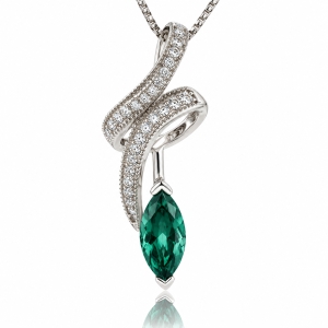 Marquise Cut Alexandrite Sterling Silver 925 Pendant