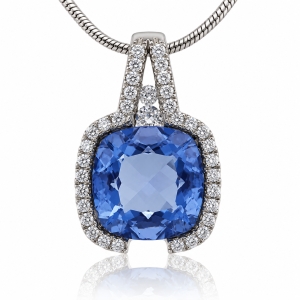 Micropave Color Change Corundum Alexandrite Pendant