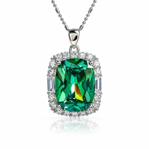 11 mm x 16 mm Huge Sterling Silver Emerald Cut Alexandrite Pendant