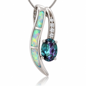 Australian Opal Pendant with Alexandrite