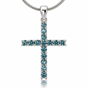 Alexandrite Blue to Green Color Change Cross Pendant