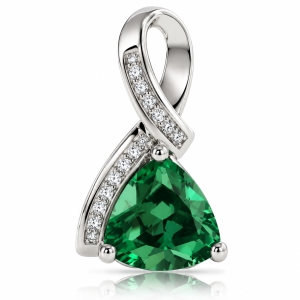 Alexandrite Sterling Silver Trillion Cut Stone Pendant