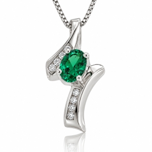 Silver Emerald Pendant