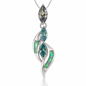 Opal and Alexandrite Sterling Silver Pendant