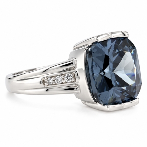 Cushion Cut Sterling Silver Alexandrite Ring