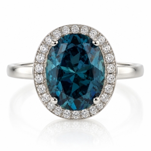 Alexandrite Very High Quality MicroPave Silver Ring