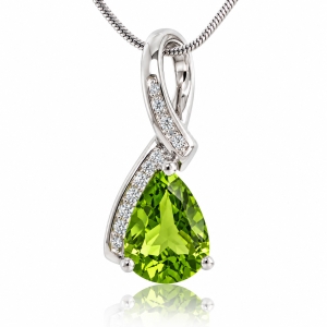 Peridot Trillion Cut Stone Sterling Silver Pendant