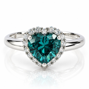 Alexandrite Blue To Green Color Change Sterling Silver Heart Ring