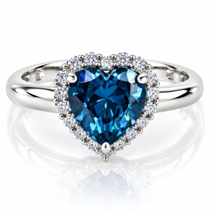 Alexandrite Blue To Green Color Change Sterling Silver Heart Ring
