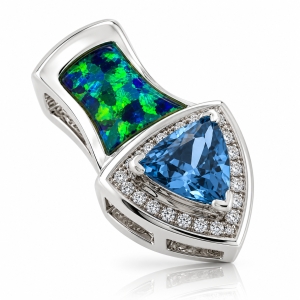 Vibrant Australian Opal Pendant with Alexandrite