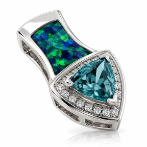 Vibrant Australian Opal Pendant with Alexandrite