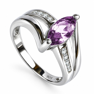 Sterling Silver Marquise Cut Alexandrite Ring
