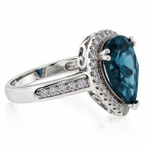 Pear Cut High Quality Alexandrite Silver Ring