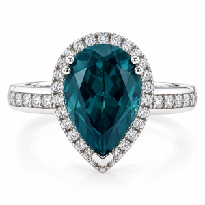 Pear Cut High Quality Alexandrite Silver Ring