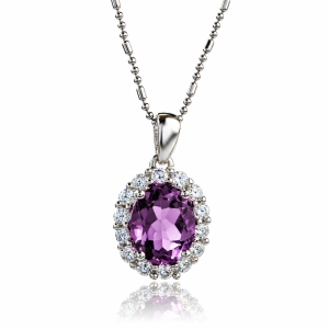 Oval Cut Alexandrite Silver Pendant