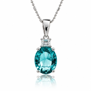 Alexandrite Oval Cut Stone Sterling Silver Pendant