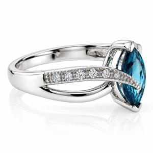 Marquise Cut  Alexandrite Sterling Silver Ring