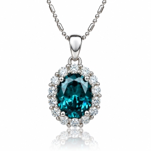 Oval Cut Alexandrite Silver Pendant