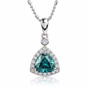 Trillion Cut Alexandrite Sterling Silver Pendant