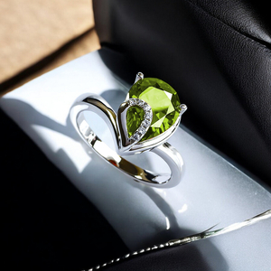 Yellow Alexandrite Ring Pear Cut Stone Ring