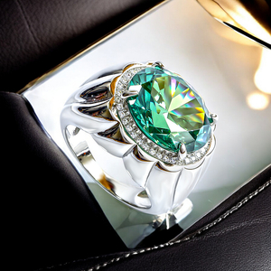 Oval Cut Alexandrite Mens Silver Ring