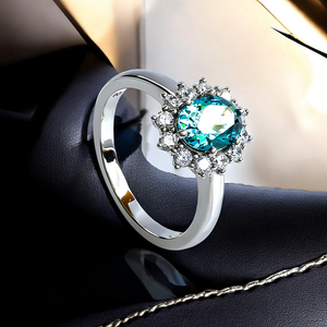 Silver Oval Cut Alexandrite Ring