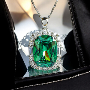11 mm x 16 mm Huge Sterling Silver Emerald Cut Alexandrite Pendant