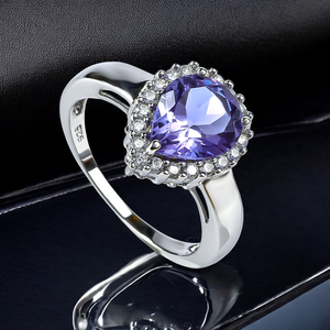 Color Changing Alexandrite and Simulated Diamond Ring