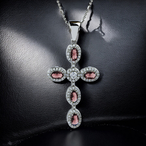 Sterling Silver Cross With Alexandrite Changing Color Stone