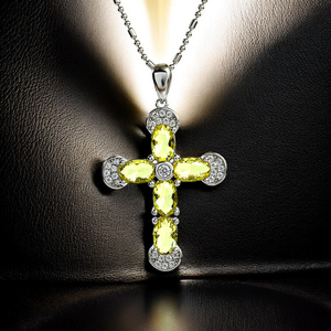 Beautiful Sterling Silver Cross With Alexandrite