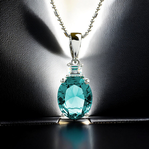 Alexandrite Oval Cut Stone Sterling Silver Pendant