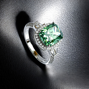 Emerald Cut Alexandrite Silver Ring